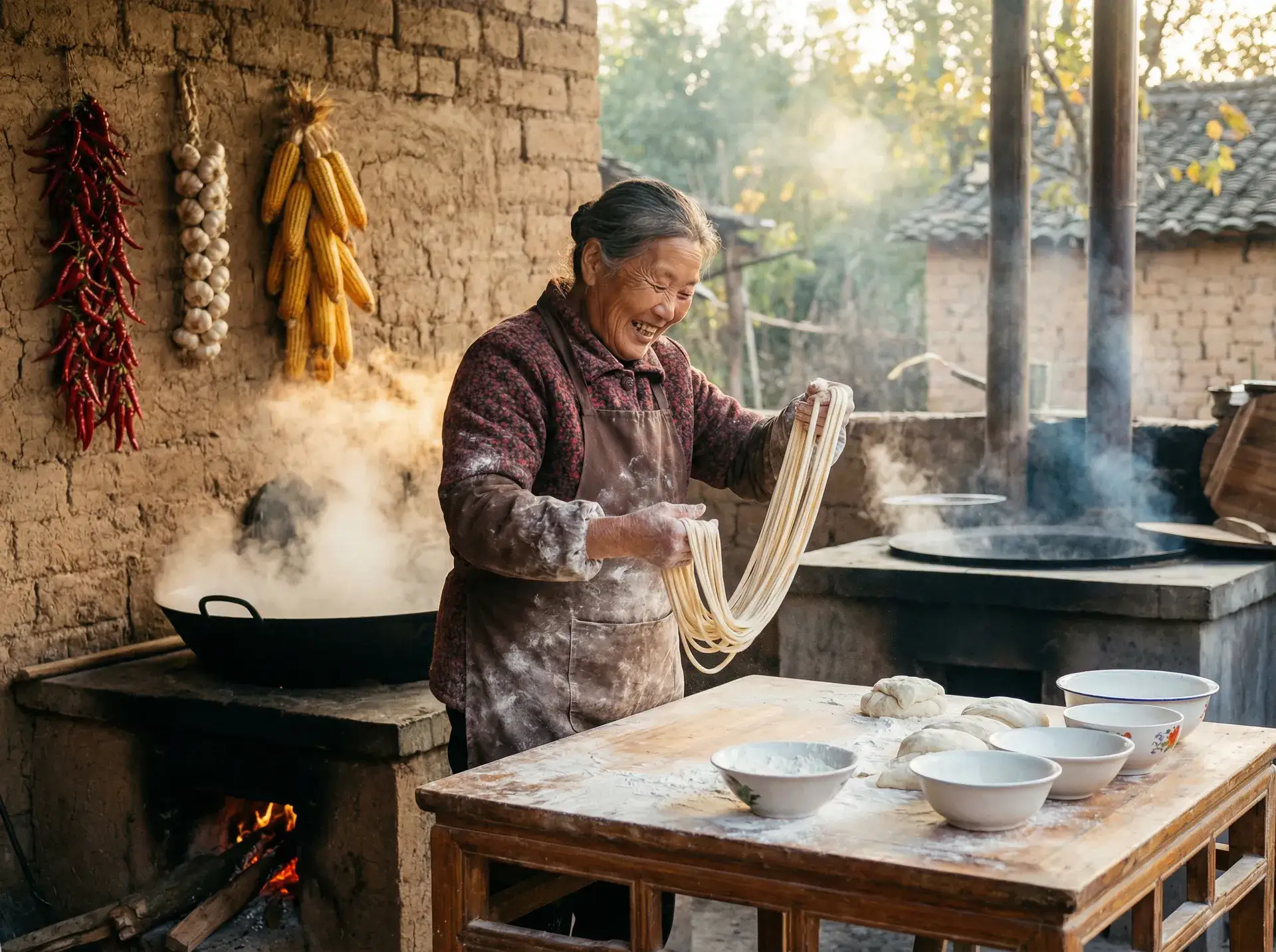 农家大嫂手擀面 - 鲁班七号qq红包怎么画 乡村美食